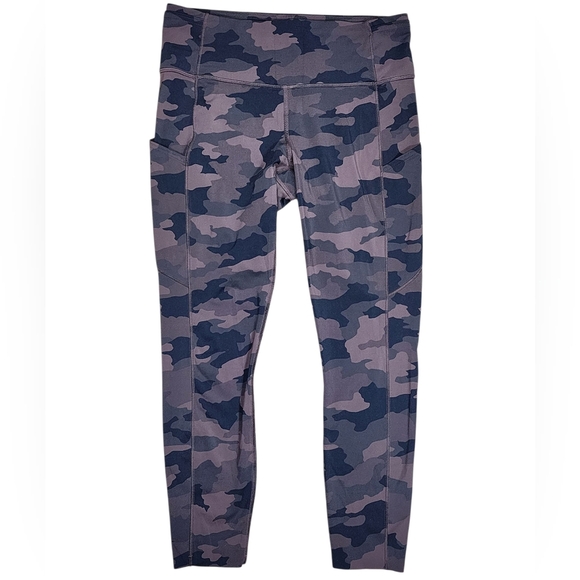 Lululemon Fast & Free Heritage 365 Brown Earth Camo Tight Womens Size 10 - Picture 11 of 13